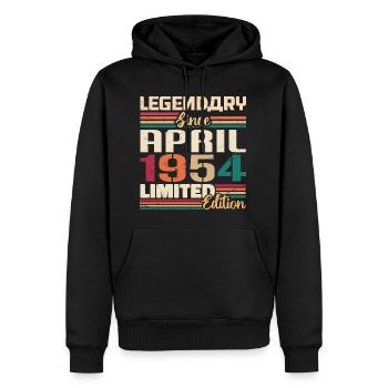 Legenden Werden Im April 1954 Geboren - 1954 - Männer Premium Bio Hoodie - Schwarz - Vorne - Nico (187cm)