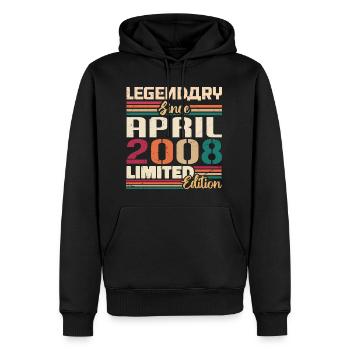Legenden Werden Im April 2008 Geboren - 2008 - Männer Premium Bio Hoodie - Schwarz - Vorne - Nico (187cm)