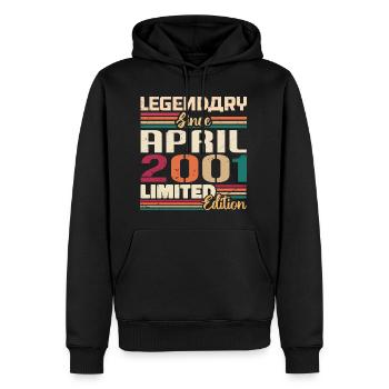 Legenden Werden Im April 2001 Geboren - 2001 - Männer Premium Bio Hoodie - Schwarz - Vorne - Nico (187cm)