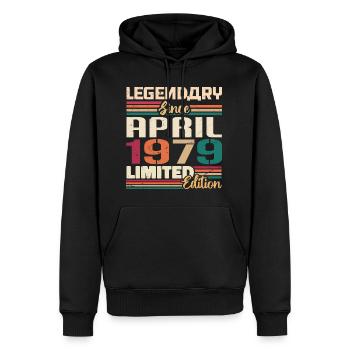 Legenden Werden Im April 1979 Geboren - 1979 - Männer Premium Bio Hoodie - Schwarz - Vorne - Nico (187cm)