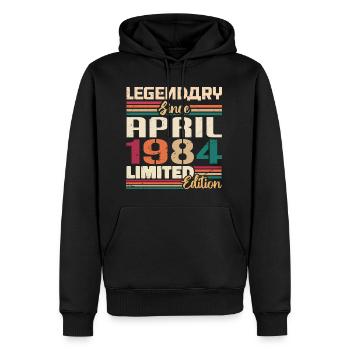 Legenden Werden Im April 1984 Geboren - 1984 - Männer Premium Bio Hoodie - Schwarz - Vorne - Nico (187cm)
