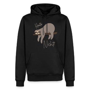 Heute nicht - Faultier - Männer Premium Bio Hoodie - Schwarz - Vorne - Nico (187cm)