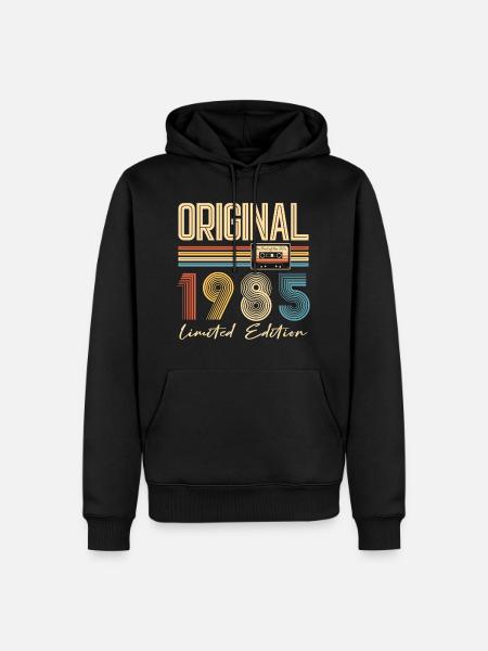 Anniversaire 40 Ans Original 1985 Cadeau Fête - Sweat à capuche Premium bio Homme - noir