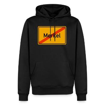 Merkel muss gehen Anti-Merkel - Männer Premium Bio Hoodie - Schwarz - Vorne - Nico (187cm)