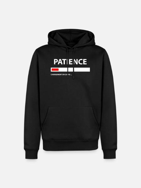 Loading Patience - Männer Premium Bio Hoodie - Schwarz