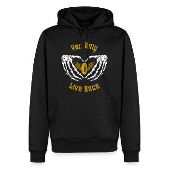 You Only Live Once - Pneu de moto - Sweat à capuche Premium bio Homme - noir - Devant - Nico (187cm)