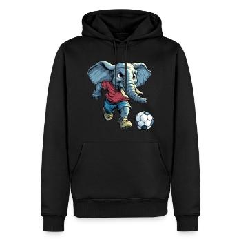Fussball Elefanten - Männer Premium Bio Hoodie - Schwarz - Vorne - Nico (187cm)