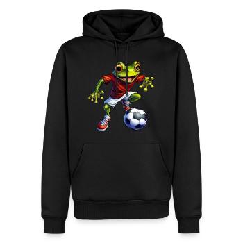 Football des grenouilles - Sweat à capuche Premium bio Homme - noir - Devant - Nico (187cm)