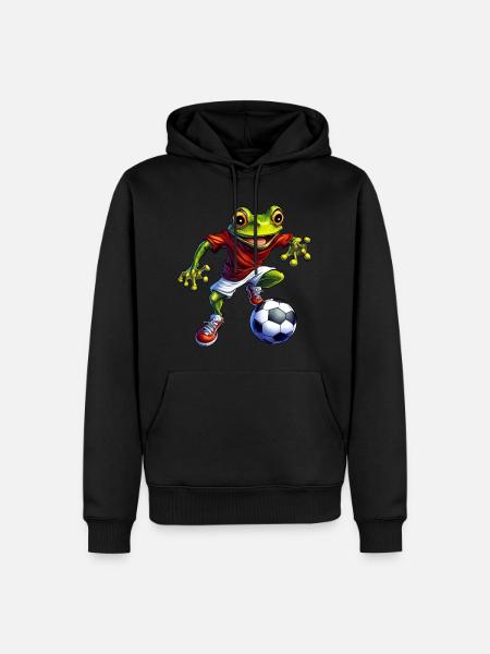 Frösche Fussball - Männer Premium Bio Hoodie - Schwarz