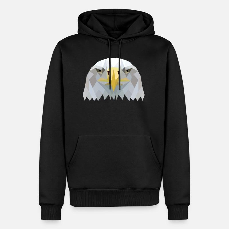 tête d'aigle - Sweat à capuche Premium bio Homme - noir