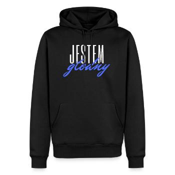 J'ai faim - langue polonaise pour homme - Sweat à capuche Premium bio Homme - noir - Devant - Nico (187cm)