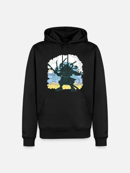 Giant Cthulhu samurai japanese - Men’s Premium Organic Hoodie - black