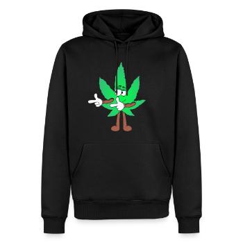 Der Bloom - Weed Cannabis Stoned Hanf Marihuana - Männer Premium Bio Hoodie - Schwarz - Vorne - Nico (187cm)