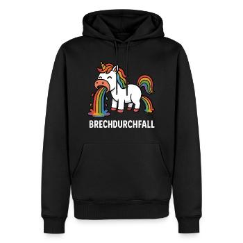 Vomiting diarrhea - Unicorn - Men’s Premium Organic Hoodie - black - Front - Nico (187cm)