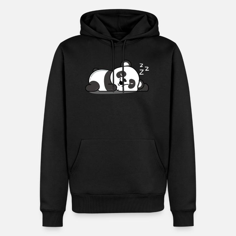 Schlafender Panda - Männer Premium Bio Hoodie - Schwarz