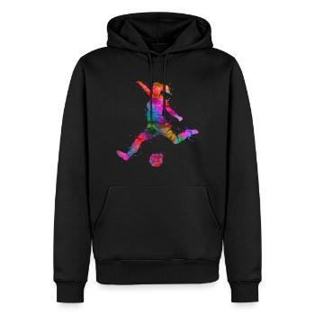 Fußballer Spieler Fußballspieler Mädchen Fußball - Männer Premium Bio Hoodie - Schwarz - Vorne - Nico (187cm)