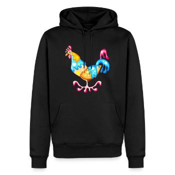 coq girouette - Sweat à capuche Premium bio Homme - noir - Devant - Nico (187cm)
