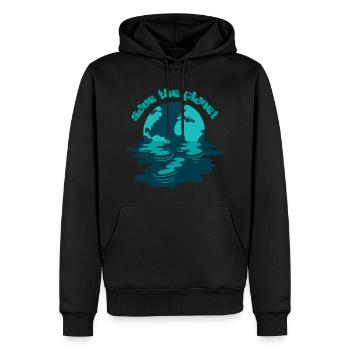 Sauvez la Terre - Stop au réchauffement climatique de la Terre - Sweat à capuche Premium bio Homme - noir - Devant - Nico (187cm)