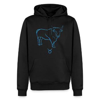Ochse - Männer Premium Bio Hoodie - Schwarz - Vorne - Nico (187cm)