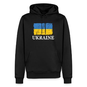 Ukraine - flag - banner - flag - flag - Men’s Premium Organic Hoodie - black - Front - Nico (187cm)