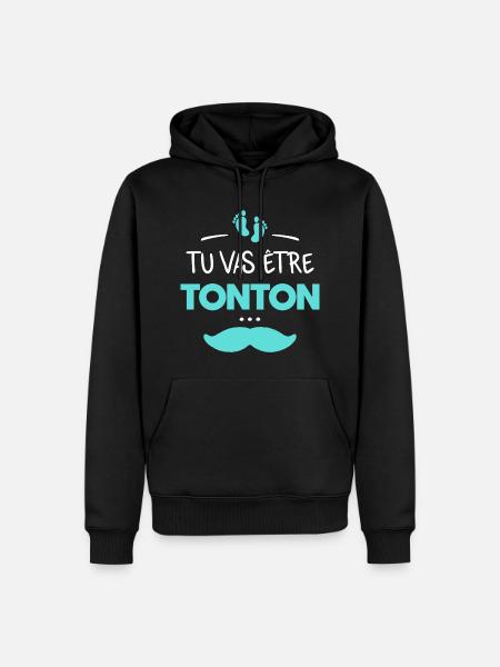 Tu vas être tonton - Sweat à capuche Premium bio Homme - noir