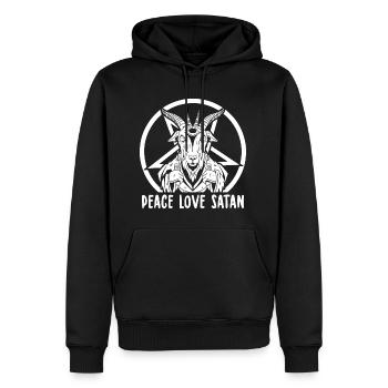 Satanistes - Sweat à capuche Premium bio Homme - noir - Devant - Nico (187cm)
