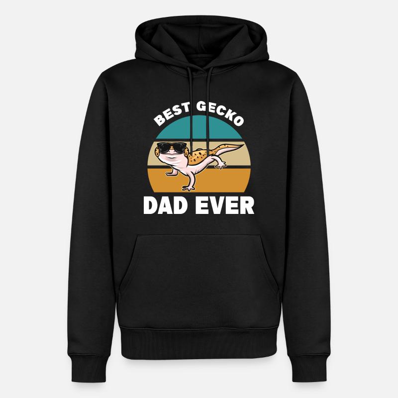 Gecko - Männer Premium Bio Hoodie - Schwarz