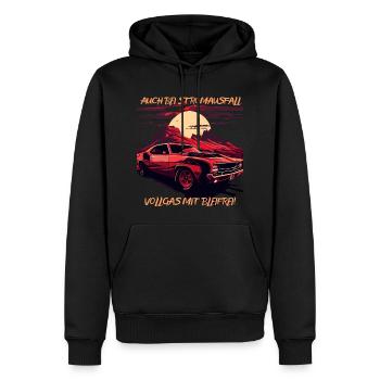 Kein strom, kein Problem - Männer Premium Bio Hoodie - Schwarz - Vorne - Nico (187cm)