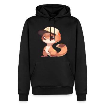 Mungo - Männer Premium Bio Hoodie - Schwarz - Vorne - Nico (187cm)