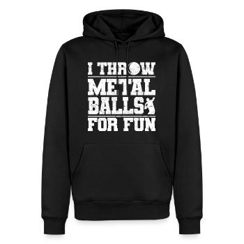 Kugelstoßen Leichtathletik | Sport Athlet Geschenk - Männer Premium Bio Hoodie - Schwarz - Vorne - Nico (187cm)