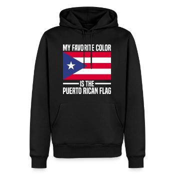 Puerto Rico Flagge | Puerto Ricaner Geschenkideen - Männer Premium Bio Hoodie - Schwarz - Vorne - Nico (187cm)