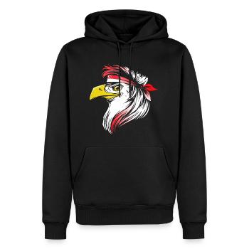 Singapur - Männer Premium Bio Hoodie - Schwarz - Vorne - Nico (187cm)