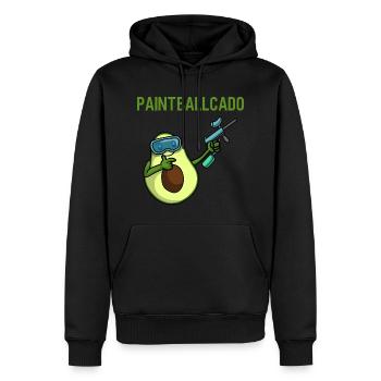 Paintball - Sweat à capuche Premium bio Homme - noir - Devant - Nico (187cm)