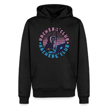 Programmeur Coder Développeur de logiciels - Sweat à capuche Premium bio Homme - noir - Devant - Nico (187cm)