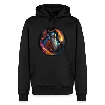 Cadeau Wizard Merlin - Sweat à capuche Premium bio Homme - noir - Devant - Nico (187cm)