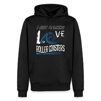 I Just Freaking Love Roller Coaster - Männer Premium Bio Hoodie - Schwarz - Vorne - Nico (187cm)
