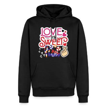 14. Februar Valentinstag-Geschenk Süssigkeiten - Männer Premium Bio Hoodie - Schwarz - Vorne - Nico (187cm)