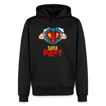 Super Papy Cadeau Meilleure Grand père du Vintage - Sweat à capuche Premium bio Homme - noir - Devant - Nico (187cm)