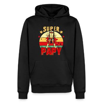 Super PAPY Cadeau Meilleure Grand père du Vintage - Sweat à capuche Premium bio Homme - noir - Devant - Nico (187cm)