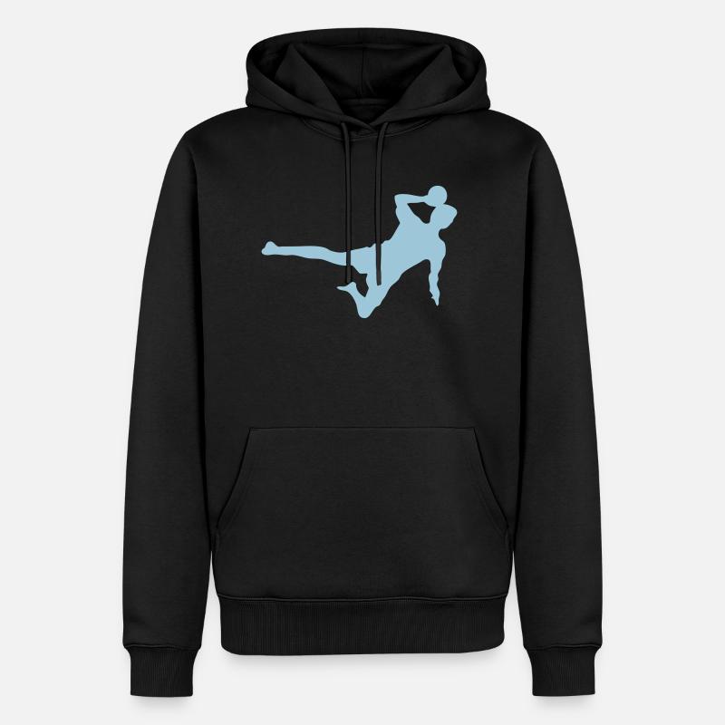 tchoukball silhouette ombre - Sweat à capuche Premium bio Homme - noir