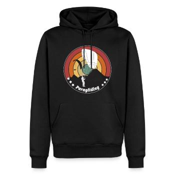 Parapente Rétro Pragliding - Sweat à capuche Premium bio Homme - noir - Devant - Nico (187cm)