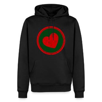 Rotherz-Liebesstempel - Männer Premium Bio Hoodie - Schwarz - Vorne - Nico (187cm)