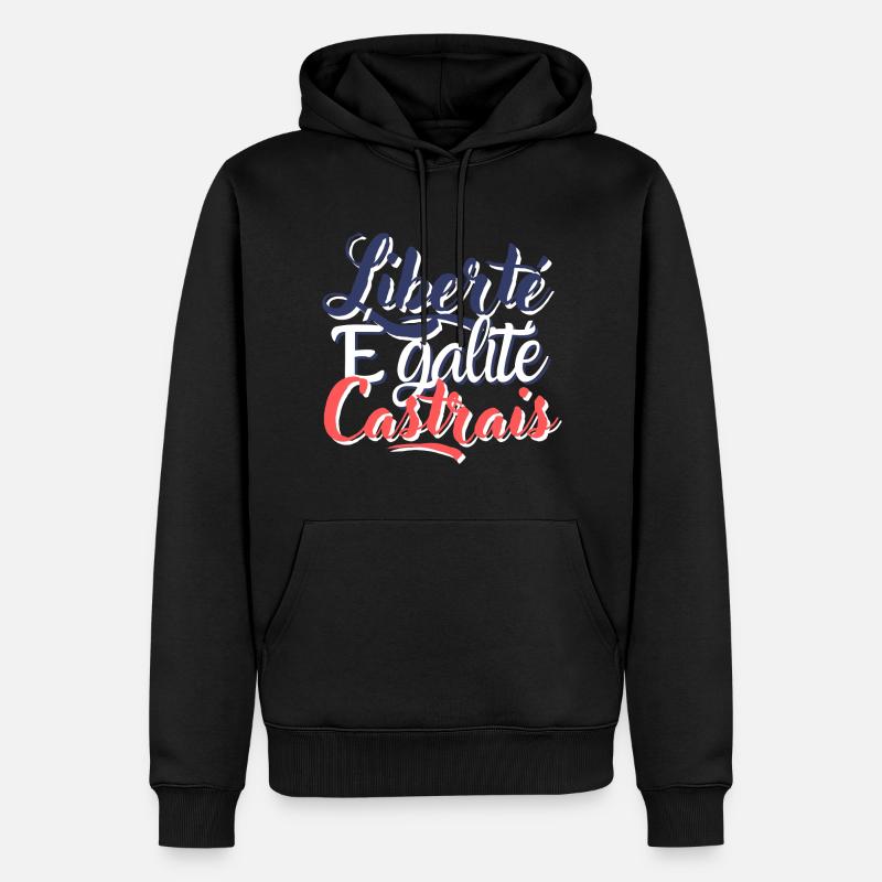 Liberté Egalité Castrais - Sweat à capuche Premium bio Homme - noir