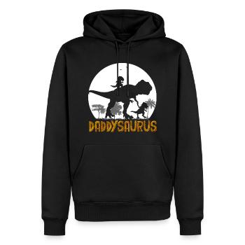 Daddysaurus T Rex Dinosaurier Papa Saurus - Männer Premium Bio Hoodie - Schwarz - Vorne - Nico (187cm)