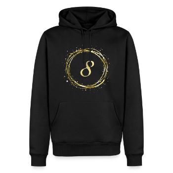 8 - Männer Premium Bio Hoodie - Schwarz - Vorne - Nico (187cm)