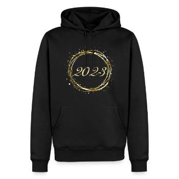 2023 - Männer Premium Bio Hoodie - Schwarz - Vorne - Nico (187cm)