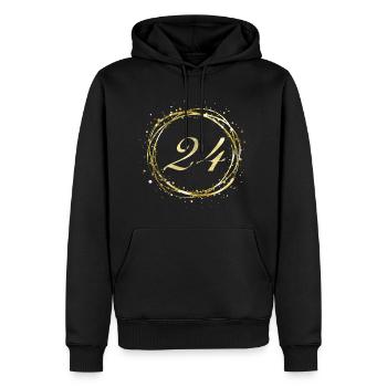 24 - Men’s Premium Organic Hoodie - black - Front - Nico (187cm)