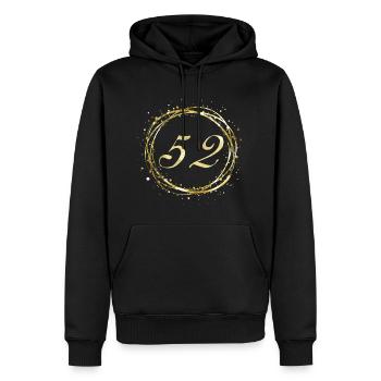 52 - Männer Premium Bio Hoodie - Schwarz - Vorne - Nico (187cm)