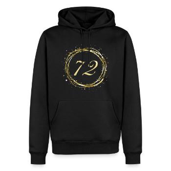 72 - Men’s Premium Organic Hoodie - black - Front - Nico (187cm)