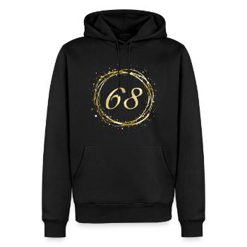 68 - Männer Premium Bio Hoodie - Schwarz - Vorne - Nico (187cm)